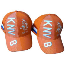 Holland Orange 3d Embroidery Outdoor Cap Headwear Soccer Fans Cap