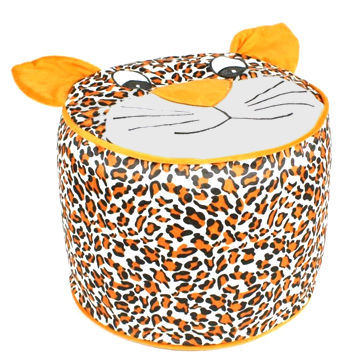Inflatable stool, 100% polyester plush cover