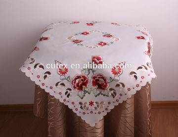 red flower embroidered tablecloths