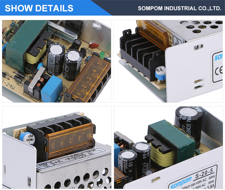 Single Output Sompom 5V 3.8A AC/DC Switching Power Supply