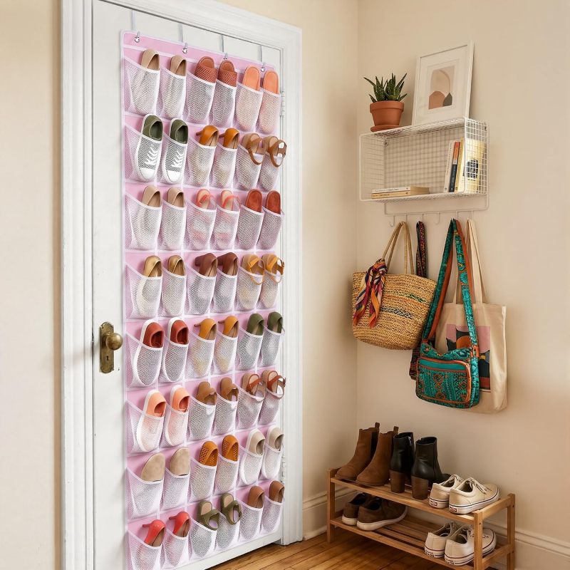 48-Pocket Over Door Mesh Shoe Organizer Rack