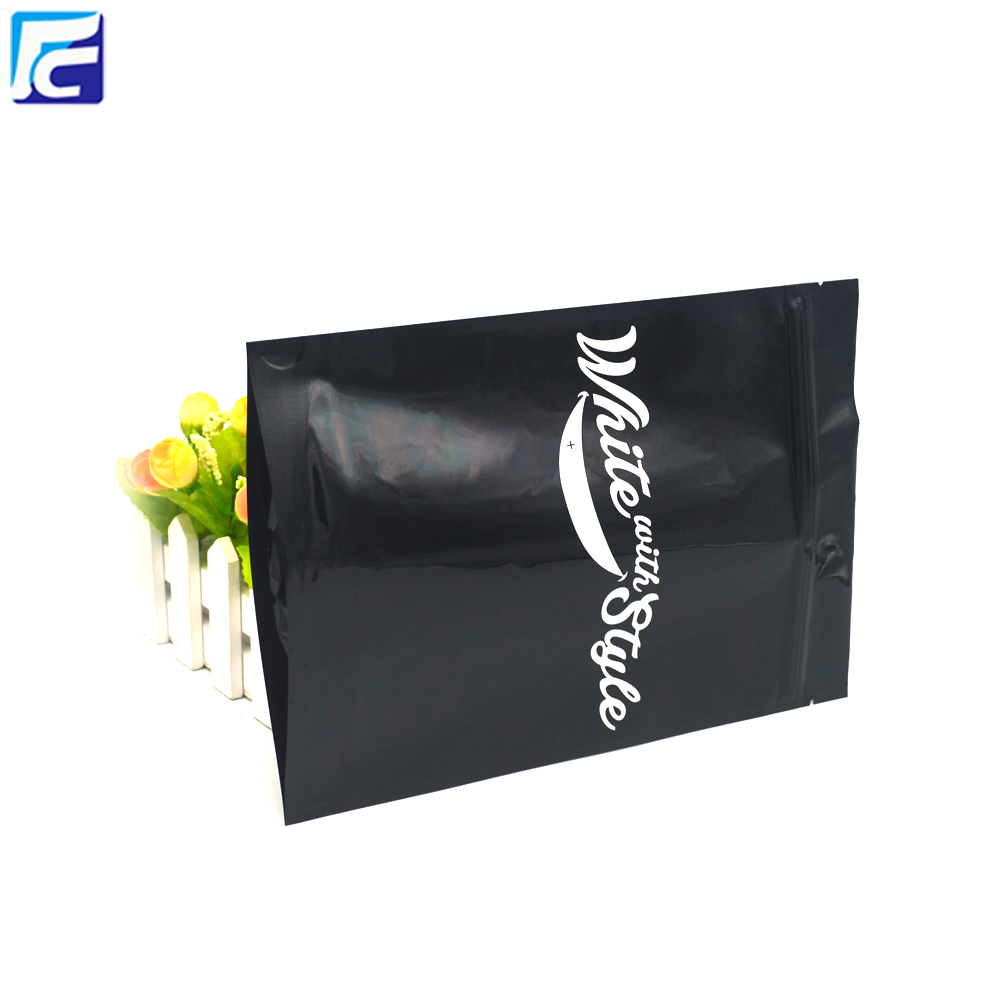 Borsa in Mylar laminato. Borse in metallo con chiusura lampo nera Mylar