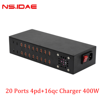 20 Port Type-C Charger 4pd+16qc