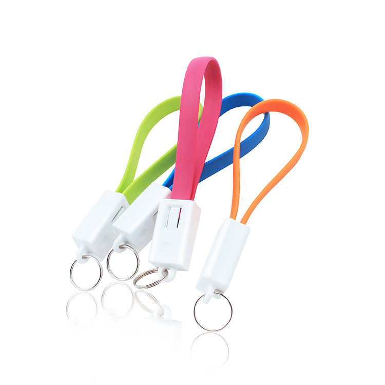 Yijiashishang 2019 Hot Christmas Gift Portable Travel 2 in 1 Keychain USB Charger Cable for Micro USB,iOS