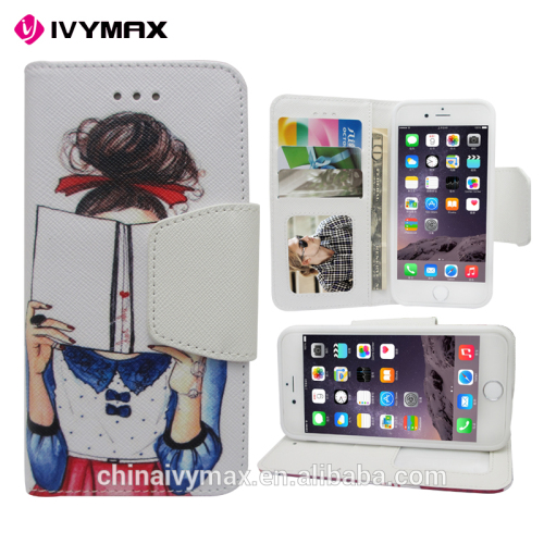 Super slim pu leather wallet case for iphone 6 ,for iphone 6 flip pu leather case