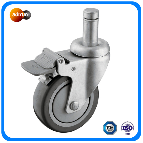 Medium Duty Total Brake Caster PU Wheel