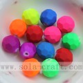 Round Faceted Decorative Acrylic Rubber Bead