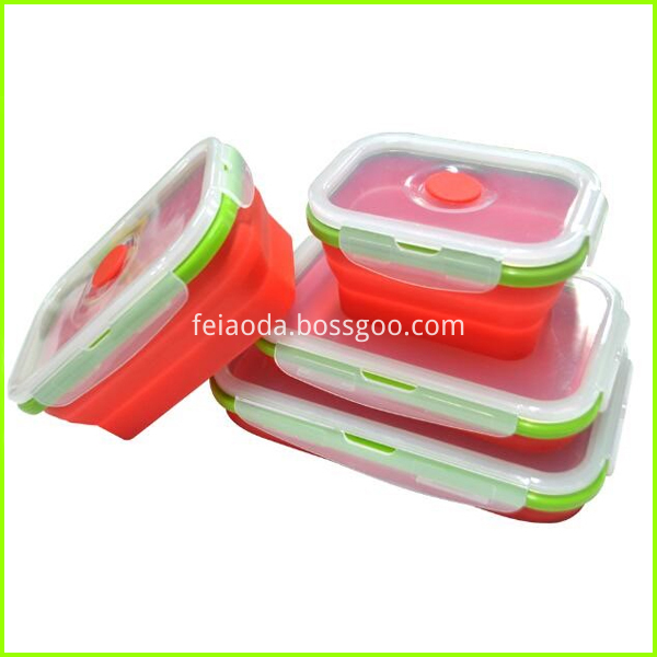 BPA Free Silicone Folding Bento Lunch Box