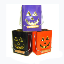 Metal Halloween Lantern Candle Tin