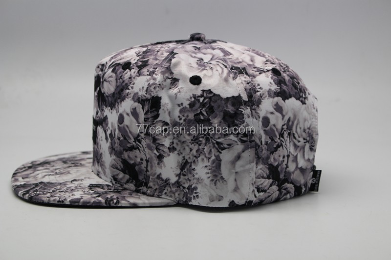 Hip Hop Style Cool Custom Sublimation Printed Flat Brim Bill Wholesale Hat and Cap