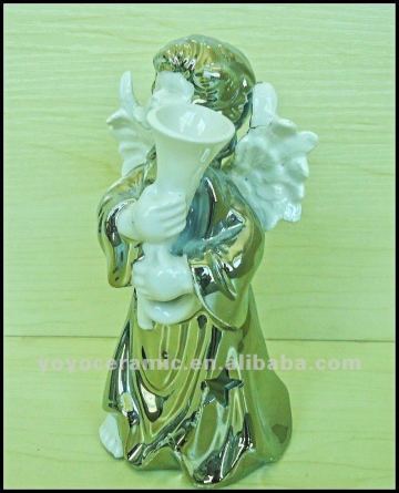 electroplated ceramic home decor angel