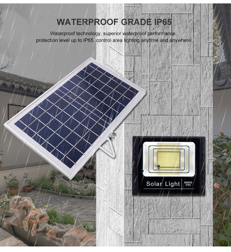 Die-casting ABS Heavy Duty Solar Powered Slim IP65 Waterproof Outdoor Floodlight 60W LED Solar Flood Light