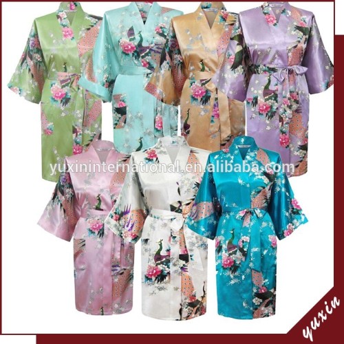 Bathrobe, nightgown, satin kimono robe, nightwear MK012