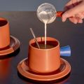 Copa de té de porcelana y platillo en caja taza de novedad creativa y taza de café con platillo con platillo