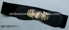 2015 new elastic belt ,large cateye stones metal buckle belt, stretch women waist belt,ladies belt,garment accessories