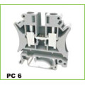 6mm2 DIN Rail Screw Cage แคลมป์เทอร์มินัลบล็อก