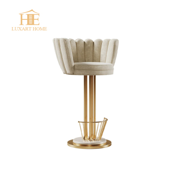 Stainless Steel Off-White High Chair for Bar Tables