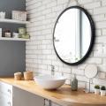 مرآة الحمام للجدار مع إطار الخشب