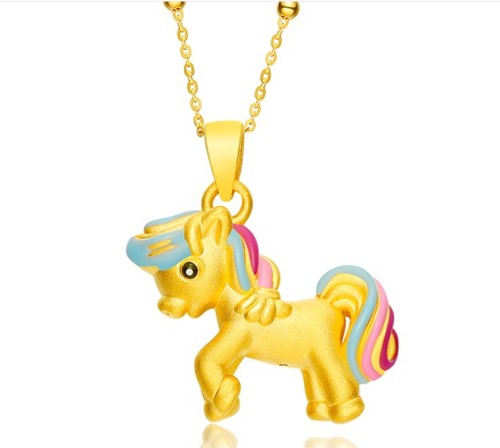 Princess Pony 24K Solid Gold Necklace