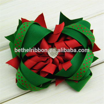 Grosgrain ribbon bow hair holiday design HBS-2004