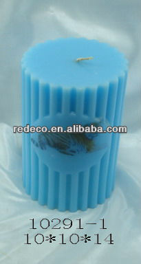 Blue pillar candle wax