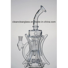 Wholesale Ccg Self-Branded Creative Glass Water Pipe Glass Recycler with Double Tyre Perc
