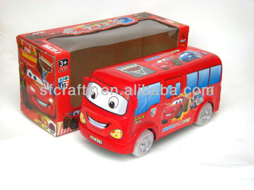 Bump and go bus,Electronic bus,BO bus with music and light,plastic toy bus for children