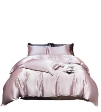 Summer Ice Silk Four-Piece Bedding Set: Silk Bed Sheet & Cover in Solid Colors for Foreign Trade Export