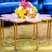 Modern Faux Marble Flower-Shaped Coffee Table