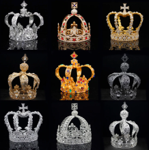 Full round crystal king crowns