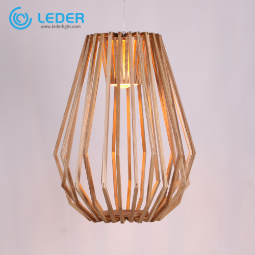 Lampada a sospensione moderna in legno LEDER