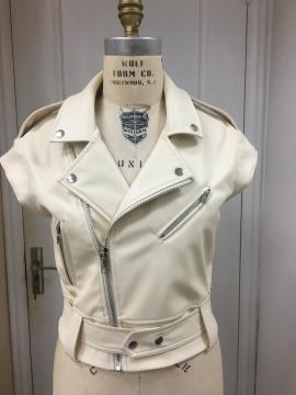 Women's Faux Leather Moto Vet Jacket