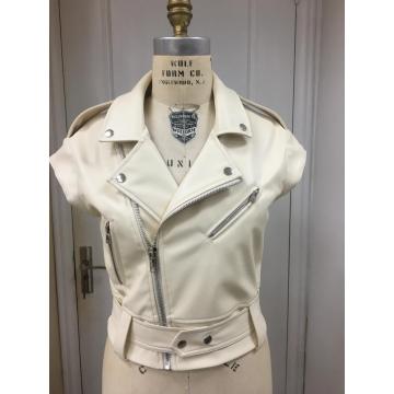 Women's Faux Leather Moto Vet Jacket