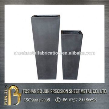 Customized vertical rectangular flowerpot, metal flower planter fabrication, steel flowerpot