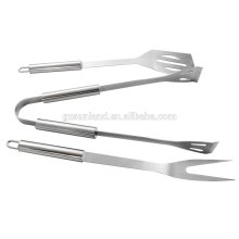 Professional-Grade Stainless-Steel 3-Piece Barbeque Tool Set