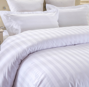 Wholesale Striped White Hotel  Flat Sheet