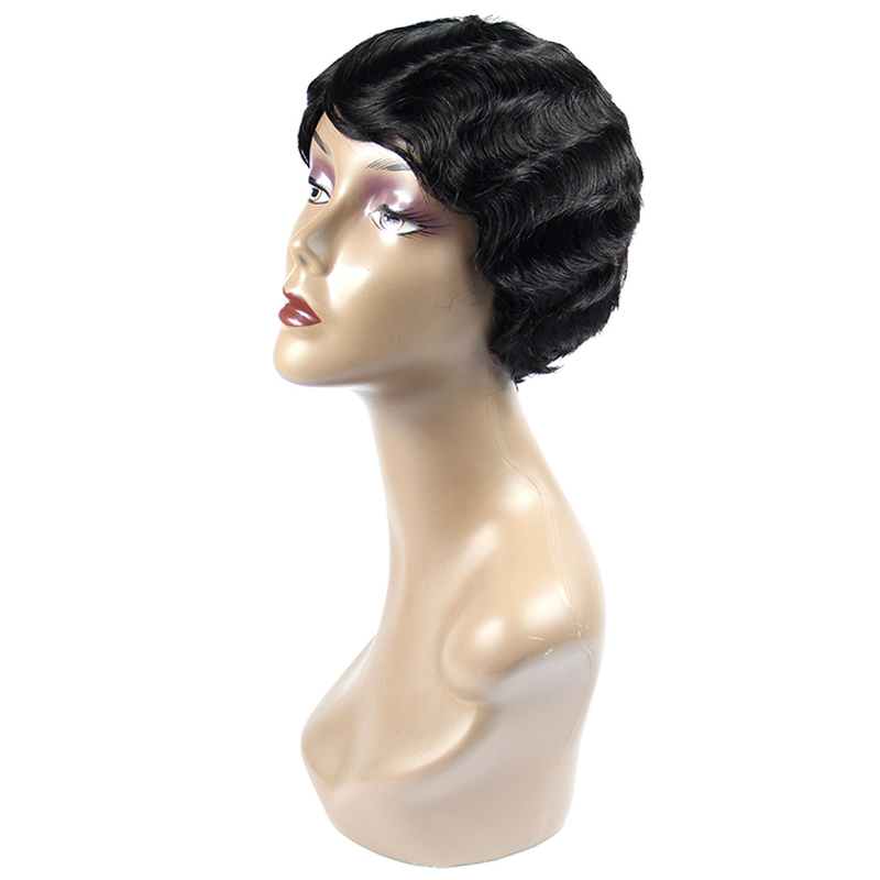 Cheap human wig,women razor cut hair wigs human hair short wig,wholesale non lace machine made human hair wigs