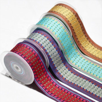 Wholesale African Style Color Stripe Trim for Home Decoration: Ethically Sourced Embroidery Trim