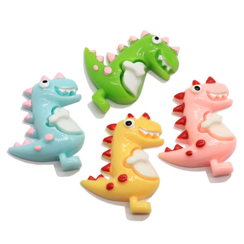 Cuentas de cabujón de dinosaurio de resina con espalda plana Kawaii Animal Artificial DIY horquilla adorno para niños fabricación de álbumes de recortes