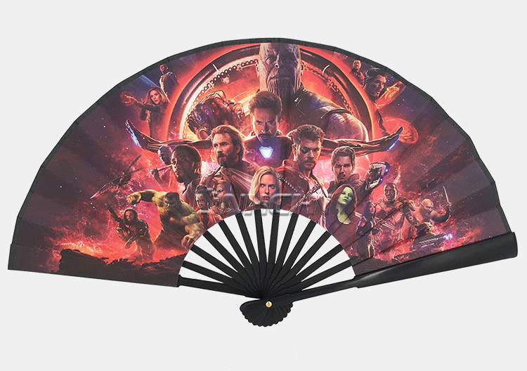 Wholesale CMYK paper printing men's bamboo hand fan for events