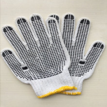 pvc knitted gloves /string dot knitted gloves
