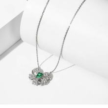 Wholesale 925 Silver Green CZ Necklace