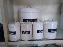 Round Metal Storage Canister with Bamboo Cover