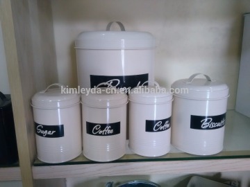 Round Metal Storage Canister with Bamboo Cover