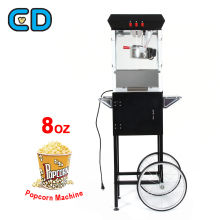 Black 8 Oz Commercial Popcorn Machine with Cart