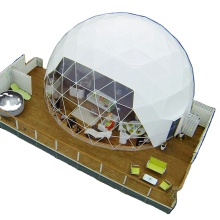 Geometric Steel Shelter: Luxury Glamping Dome Tent with 8-10m Diameter