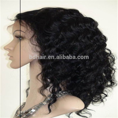 Fashion human hair culry silk lace front wigs for black women