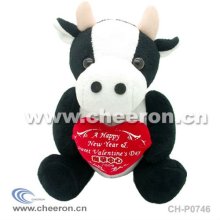 Plush Cow with Heart, Stuffed Cow