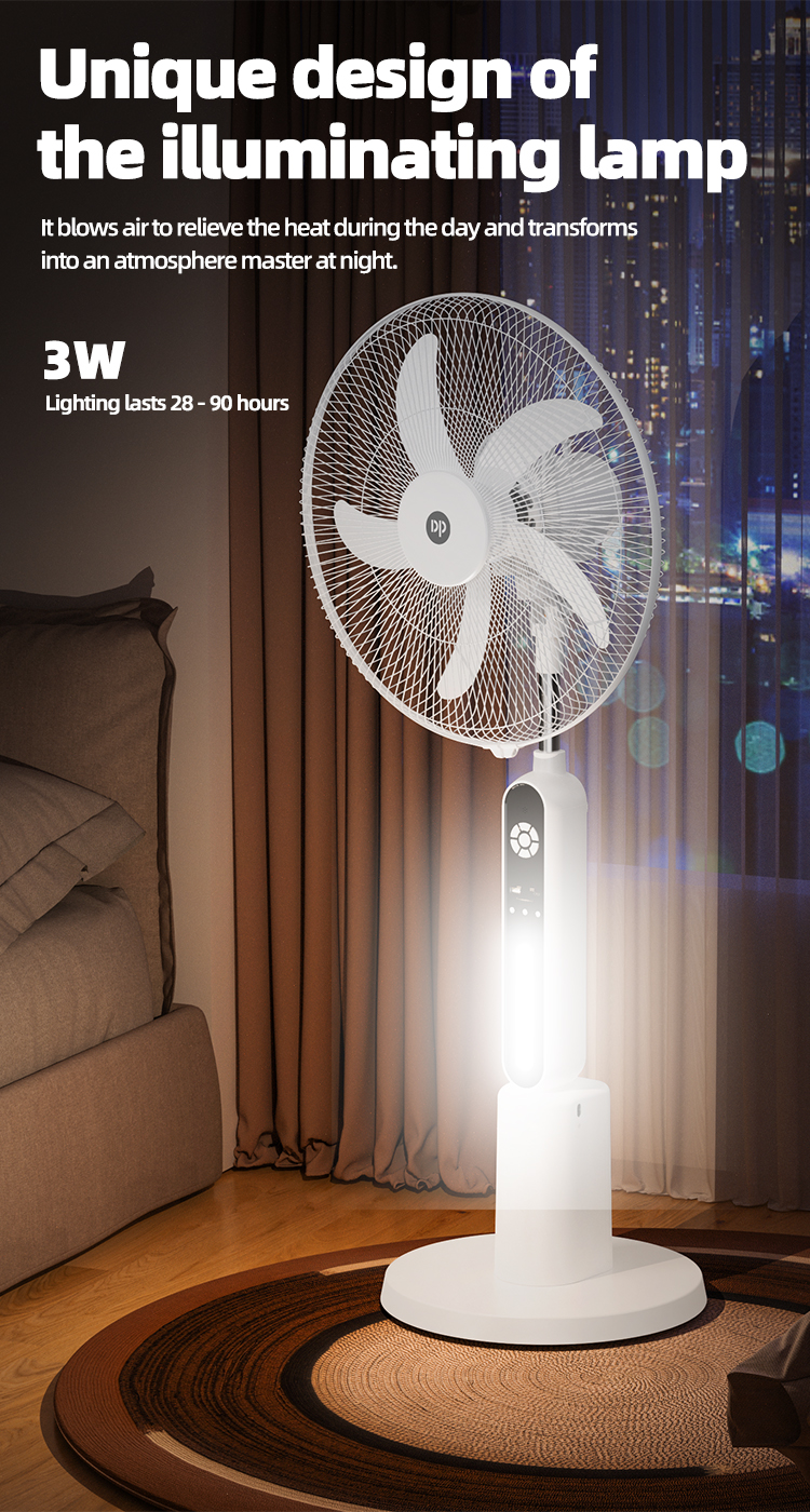 6-Remote Control 18'' 7000mAh Rechargeable AC DC Pedestal Stand Fan with Night Light DP-F506AL-detail 6-Remote Control 18'' 7000mAh Rechargeable AC DC Pedestal Stand Fan with Night Light DP-F506AL-detail