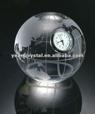 crystal globe clock with core